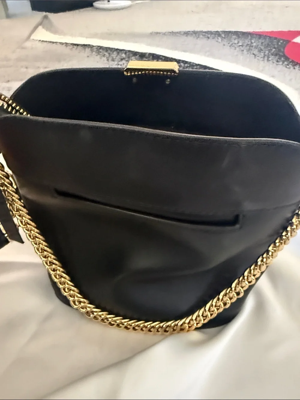 Michael Kors Black Zebra Leopard Crossbody with Red Stripes